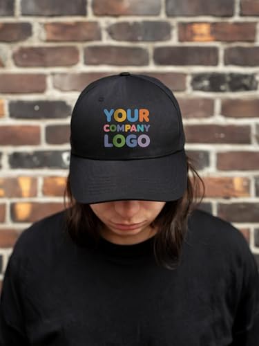 Hippowarehouse Personalised Baseball Cap hat Premium Printed 5 Panel OneSize Adults Black