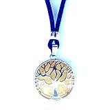 Hecho a mano Collar mujer colgante árbol de la vida, piedra energética natural y zamak bañado en plata. Colgante plata mujer. Piedra curativa de protección. Ideal para regalo. (citrino).