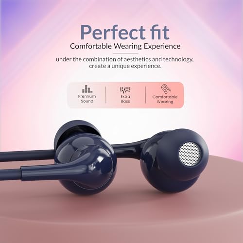 Image of AROMA HF1004 Type C Wired Earphone with HD Quality in-Line Mic,12mm Driver Hi-Res Wired