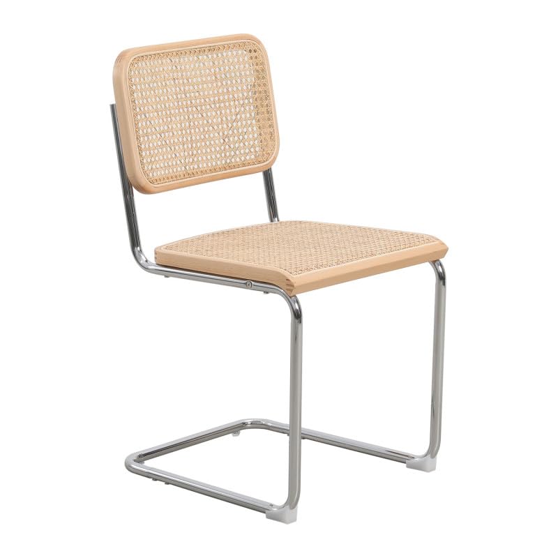 Kosmi Chaise rétro avec Pieds en métal et Cannage Naturel