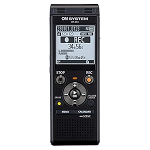 OM SYSTEM WS-883 digital voice recorder with built-in stereo microphones, Direct USB, Noise Cancel, Simple Mode, Low-Cut Filter, Intelligent Auto Mode, 8 GB memory and VCVA