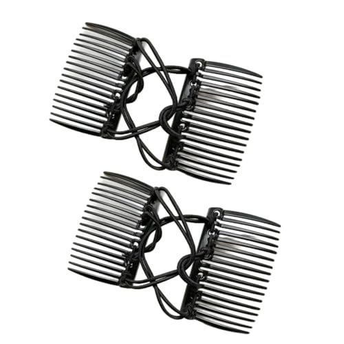 2 piezas clip ajustable mágico para cabello negro miniatura 1