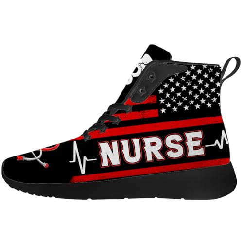 Nurse Print Shoes Womens Mens High Top Sneakers High Top Shoes Gifts for Men Women