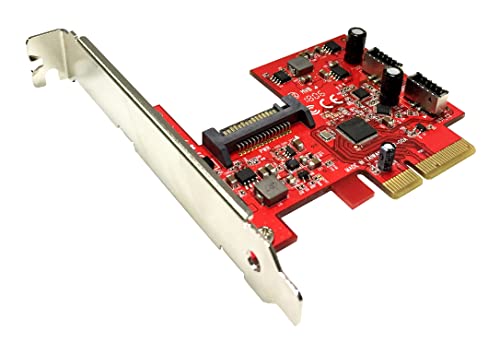 Ableconn Pex-Ub152 Usb 3.2 Gen 2 (10 Gbps) 2-Port Type-C Internal 20Pin Key-A Header Pci Express (Pcie) X4 Host Adapter Card (Asmedia Asm2142 Chipset) #TOP22