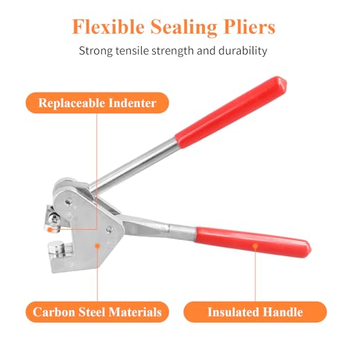 Pagezol Lead Seal Plier, Electric Meter Seals and Crimp Tool, 1 Sealing Pliers, 100 Seals 8mm, 100 Seal Wires 150mm - Image 4