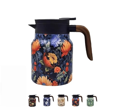Tetera vintage con infusor y mango de madera para tardes de té perfectas 2
