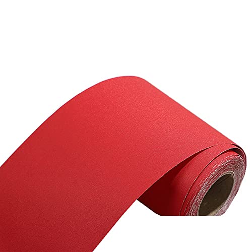 Nb Self Adhesive Solid Color Frosted Wallpaper Border Stick Waterproof Wall Border Easy To Apply Kitchen Bathroom Tiles Sticker 4 X 196Inch (Red) #TOP5