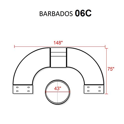 Tk Classics 6 Piece Barbados Outdoor Wicker Patio Furniture Set, Terracotta 06C #TOP3