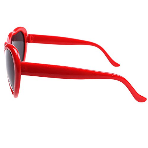 Armear Women's Lady Girl Fashion Large Oversized Heart Shaped Retro Plastic Sunglasses Cute Love Eyewear Red #TOP3