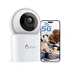 3K Security Camera Indoor,360° WiFi Camera for Home Security,Pan/Tilt,2.4/5 GHz Pet/dog/baby Camera with phone app,Night Vision, 2-Way Audio, 24/7,SD/Cloud Storage,Works with Alexa&Google Home