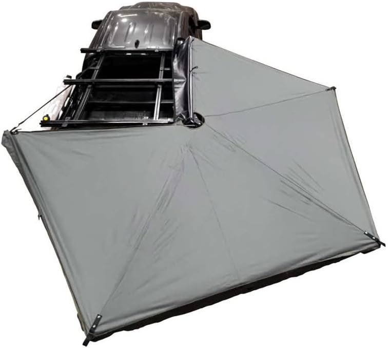19689909 HD Nomadic 270 LTE Awning Passenger Side | 65 Sq Ft of Coverage | Dark Gray Fabric with Travel Cover Included | Twist and Lock Technology | Weather-Resistant