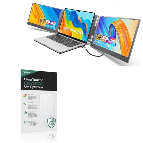 BoxWave Screen Protector Compatible With KYY Triple Portable Monitor X90 (14 in) - ClearTouch Crystal Anti-UV EyeCare (2-Pack), Filters out Harmful Blue Light Reduce Fatigue