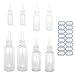 SwirlColor Mini Squeeze Bottle Dispenser di Condimenti Ricaricabile Bottiglia da Viaggio per Salsa di Pigmenti con Coperchio e Adesivi 8 Pezzi (10 ml, 20 ml, 30 ml, 60 ml)