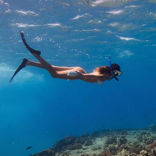 Oumers Snorkel Fins, Travel Size Adjustable Strap Diving Flippers with Mesh Bag and Extra Buckle Connector for Men Women Snorkeling Diving Swimming