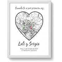 DEREGALOOS Póster Personalizado con Foto y Mapa de Coordenadas.