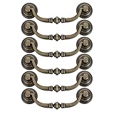 Cabilock 6 Stück Bügelgriffe für Schubladen: Antike Schrankgriffe – 9,6 cm Lochabstand – Vintage-Küchenschrankgriffe für Kleiderschranktüren/Badezimmer/Kommoden