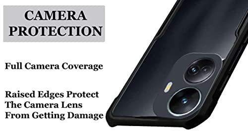 Image of A rtistque Clear Hard Transparent Acrylic Armor Anti-Drop Shockproof TPU Edge Back Cover Case for Realme 10 Pro Plus 5G - Black