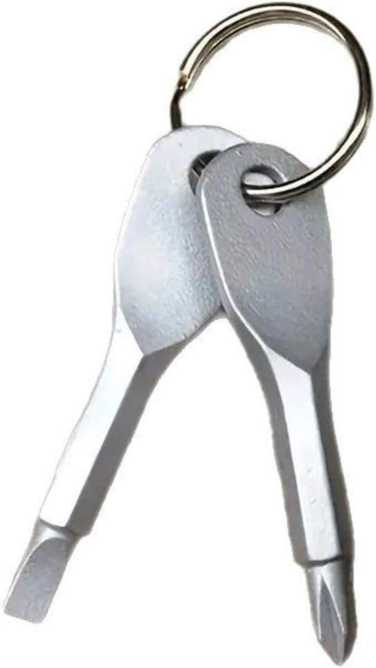 RV Must-Have: Black Portable Dual-Bit Screwdriver Set with Keychain - Emergency Tool Always at Hand