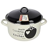 🥘 DER TOPF IST EMAILLIERT, WODURCH ER BESTÄNDIG IST UND RESISTENT GEGEN SCHLÄGE ODER REIBUNG. Das Gefäß lässt sich leicht reinigen – dadurch spart man bei der Zubereitung von Speisen und beim Abwasch viel Zeit. Die Emaille schützt vor Korrosion, ist resistent gegen Säuren, nimmt weder Gerüche noch Geschmäcke auf und tritt in keine Reaktionen mit Lebensmitteln, was gesundes Kochen, auch für Kinder und Allergiker garantiert.