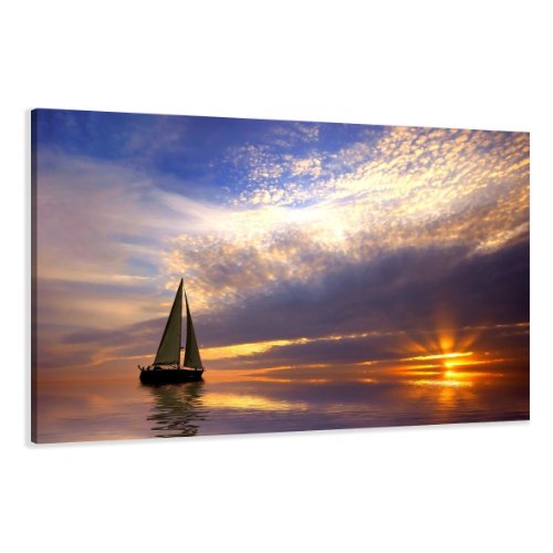Visario 120 x 80 cm Bild auf Leinwand Boot Segel 5097-SCT deutsche Marke und Lager - Die Bilder/das Wandbild/der Kunstdruck ist fertig gerahmt