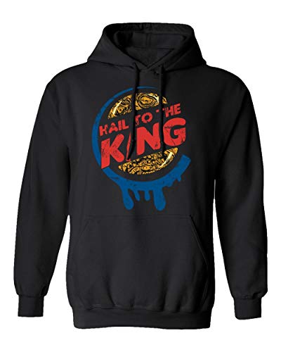 TMB Apparel New Novelty Shirt Dead Hail King Burger Ash Men's Hoodie Hooded Sweatshirt (Black, X-Large)