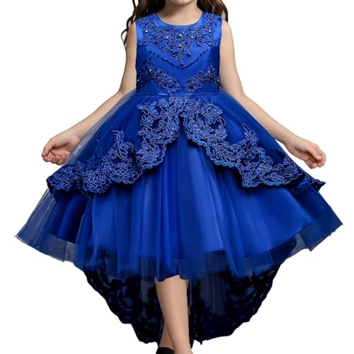 Vestido de novia de encaje para niñas que buscan comodidad sin mangas en celebraciones largas
