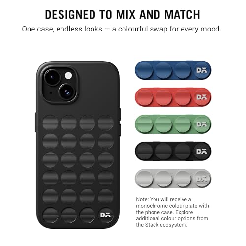 Image of DailyObjects iPhone 15 Stack Signature Magnetic Case Cover | Compatible with Magsafe | Camera & Body Protection | Shock /Scratch Proof| Dual Hybrid Protection | Wireless Charging - Carbon Black