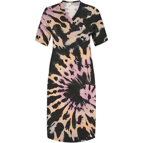 Image of SUZONANA Plus Size Dresses for Curvy Women Maxi Dress Tie Dye Oversized Summer Outfits Short Sleeve Long Casual Sundresses 5XL
