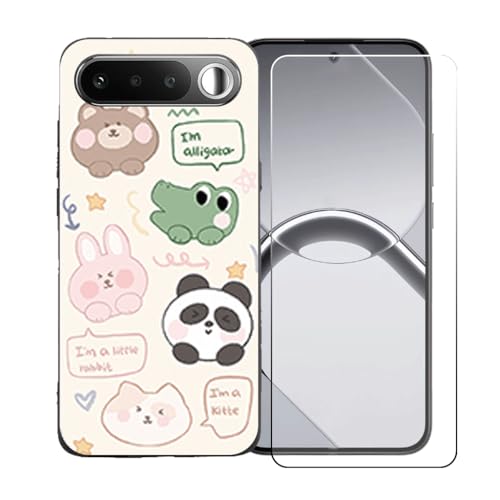CongJiaLingXi�P�[�X�K�p �� Realme 16 (6.57") �K�p �� �d�����ꂽ�K���X�X�N���[���v���e�N�^�[�A�_�炩���V���R�[���V�F���o���p�[�h�Ռ�TPU�ی�J�o�[�������,LLM47