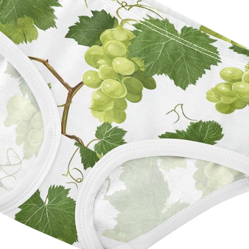 Wusikd Green Grapes Leaves Girls' Underwear Cotton Girls Briefs Soft Toddler Underwear 2T4