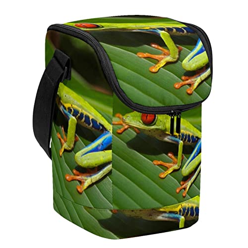 Bolsa de almuerzo impermeable con aislamiento térmico interior lonchera de rana lavable 2