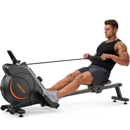 YOSUDA Magnetic Rowing Machine 350 LB Weight Capacity - Rower Machine for Home Use with LCD Monitor, Tablet Holder and Comfortable Seat Cushion