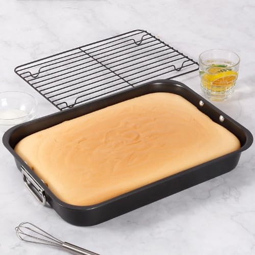 Grilling Pan, Nonstick Roasting Tray with Flat Rack, 15.35x11.14x2.24 inches Heavy-Duty Outdoor Grill Pan, Heat-Resistant & Easy-Clean for Fish, Chicken, Meat, Vegetables - immagine 4