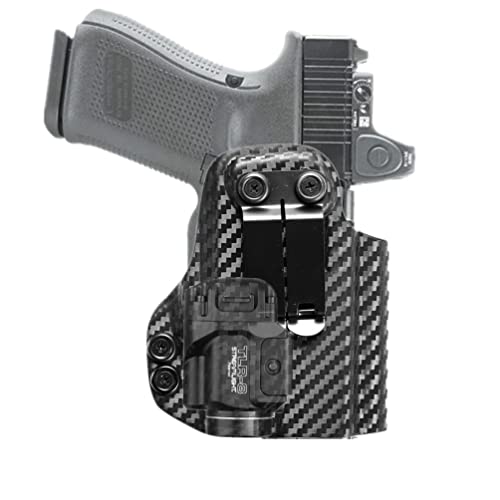 Carbon Fiber IWB Holster for Glock 19 25 32 23 45 Mos Gen 3 4 5 with Streamlight Tactical Flashlight TLR-8 TLR-8G TLR-8A 500 Lumen Mounted Optics RMR Cut (Carbon Fiber)