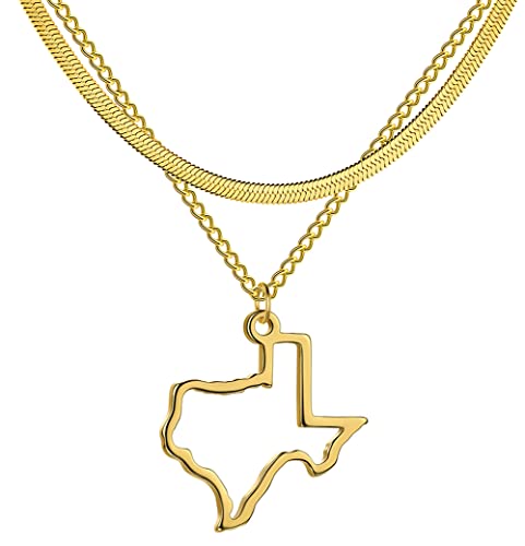 Collier carte Afrique en acier inoxydable pour homme et femme