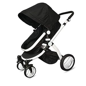 Baby Kinderwagen Buggy, Kinderbuggy Vom Geburt Bis 15kg Leichter Kinderwagen Mit Einhand Klappbar, Liegebuggy, Sportwagen Mit Fußbremse Und Einkaufskorb, Stoßfest Und Sicher, Grau (Color : Black)