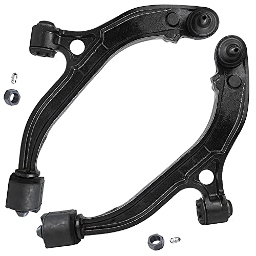 Detroit Axle - Front Lower Control Arms for 01-07 Dodge Caravan Chrysler Town & Country 2001 2002 2003 2004 2005 2006 2007, 2pc Set Lower Control Arms & Ball Joints Assembly 01-03 Voyager Replacement