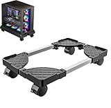 STOUCLA PC-Halterung für unter dem Schreibtisch, Desktop-Halterung, Zubehör für PC Gamer, geeignet für Computer-Halterungen, Universalhalterung für CPU mit vier Rädern (schwarz)