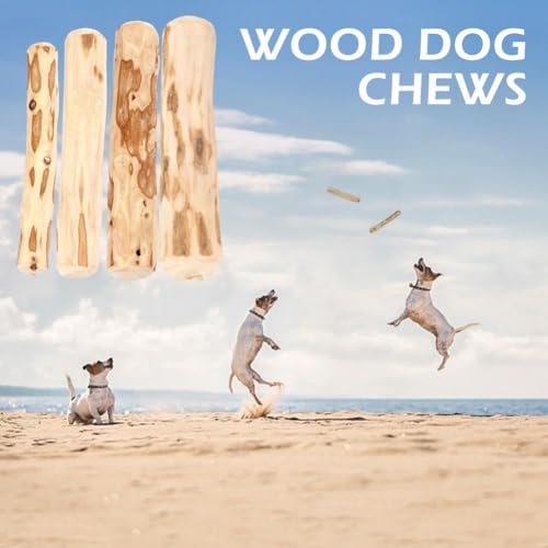 Hundekauspielzeug aus Holz, Kaffee-Holz, Hundekaustab für regelmäßiges Kauen, 100% natürliches Spielzeug sicher, Hundezahnreinigung & Stressabbau, Bio-Spielzeug geeignet für große Hunde und Welpen bis