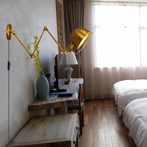 Lámpara de pared extensible articulada de luz LED cálida decorativa 6