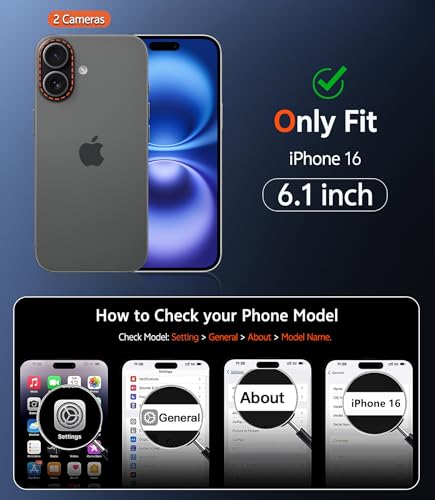 Image of FNTCASE for iPhone 16 Case Matte: Magnetic Phone Cases with Screen Protector Drop Proof Compatible with Magsafe Slim Anti Yellowing Rugged Shockproof Protective Translucent Cell Cover (C-Black)