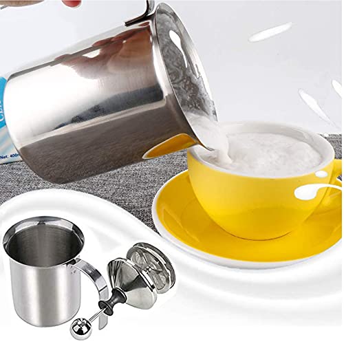 Handmatige Roestvrijstalen Melkopschuimer Handmatig Melkschuim Melkopschuimer Melkschuim Cappuccino 1 Set… - Afbeelding 3