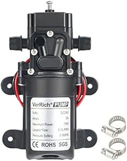 VerRich 24V Water pumps Diaphragm pump Sprayer Pump without Pressure Switch Max Water Flow 6L/Min