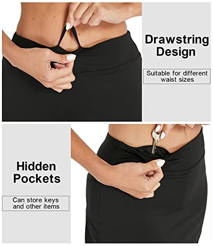Cityoung Womens Athletic Pleated Golf Skirts With Pockets Tennis Skirt High Waisted With Shorts Running Workout Black S #TOP5