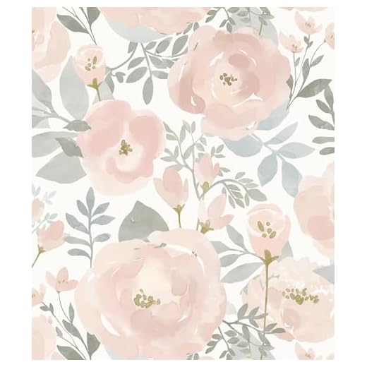Orainege Peel and Stick Wallpaper Floral Wallpaper 17.3in x118.1in Floral Contact Paper Peony Self Adhesive Removable Wall Paper for Cabinets Walls Shelf Liner, Light Pink