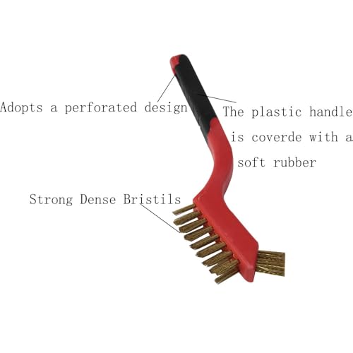 Image of 6PCS Wire Brush Wire Brush Set Plastic Handle Cleaning Brush Brass Stainless Steel Nylon Brush 7 inch Small Metal Wire Brush Automotive Dual Head Brush For Rust Cleaning