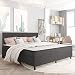 puraday Estructura de Cama Box Spring 201x200,5x35,5 cm Tela Resistente Diseño Sobrio y Elegante Decoración Marco de Cama de Descanso Fácil de Limpiar Gris Base para Colchón de 200x200 cm