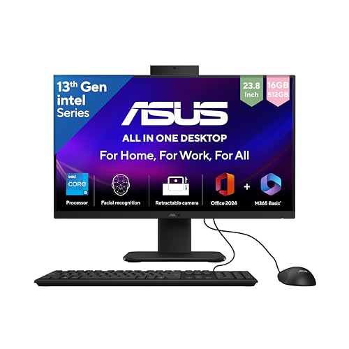 Image of ASUS AiO V440,13th Gen Intel Core i5-13420H, 23.8 inch FHD,100Hz,All-in-One PC(16GB RAM /512GB SSD /Windows 11 /Office 24 /Retractable Camera /with Wired Keyboard & Mouse /M365 Basic (1Year)*) V440VA-KBPC043WS
