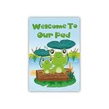 Meltelof Frog Theme Garden Flag,Spring Summer Welcome Lawn Sign Yard Sign, Retro Porch Home Decor -1