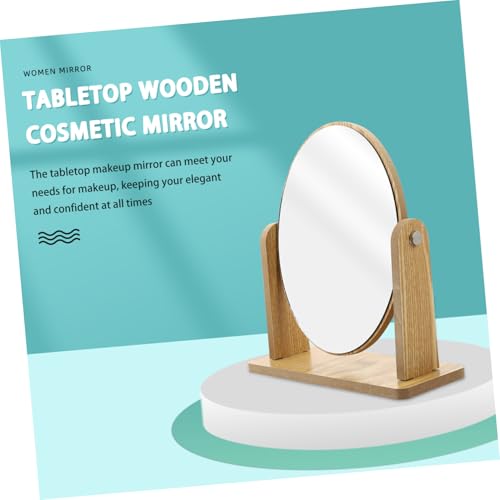 Miroir de maquillage pivotant en bois ovale pour coiffeuse de chambre